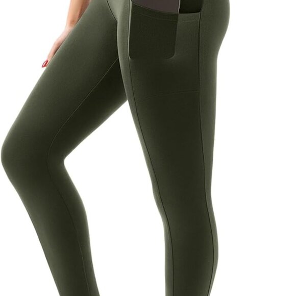 Pants - High Waisted Leggings with Pockets Women